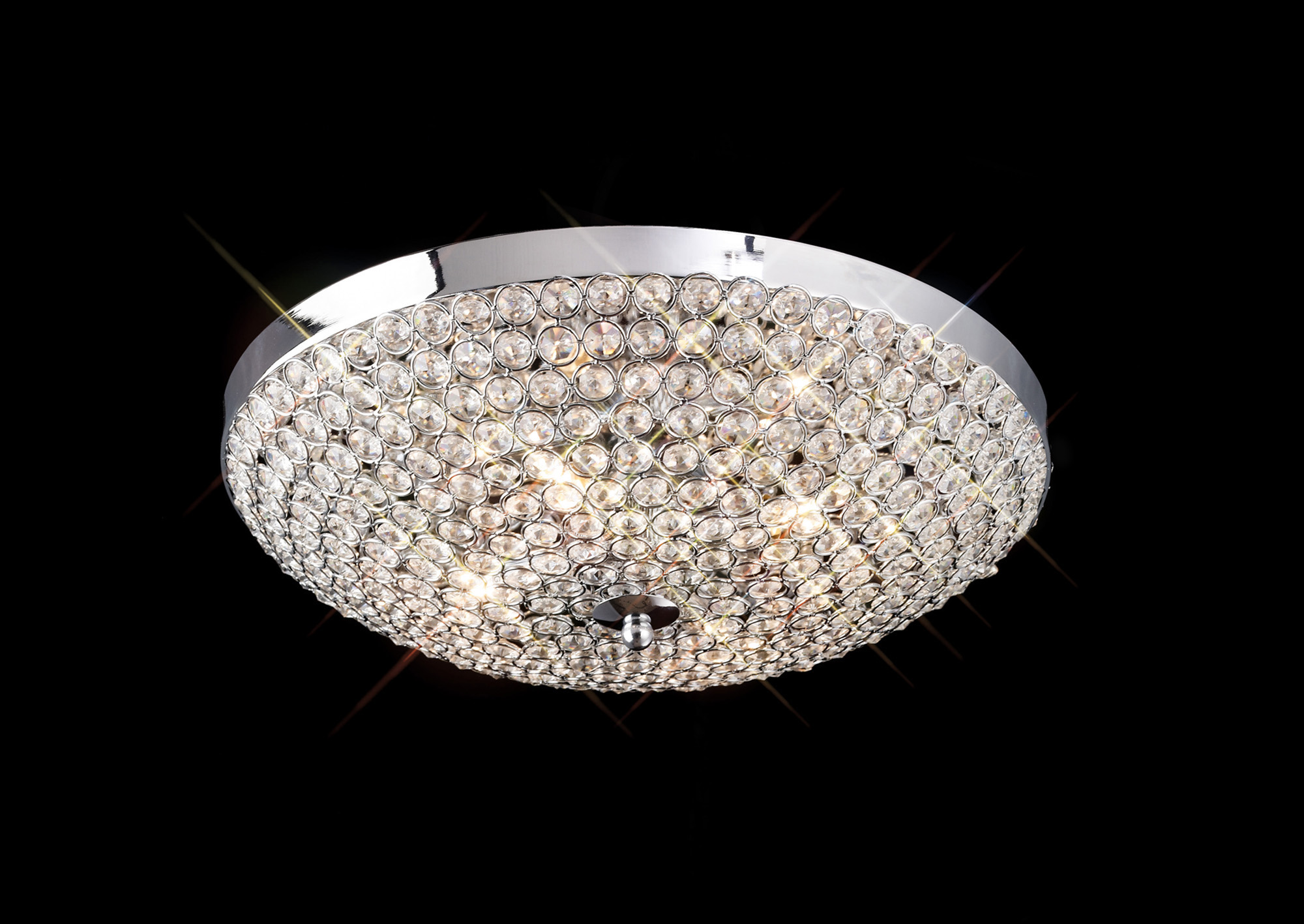 Ava Crystal Ceiling Lights Diyas Flush Crystal Fittings